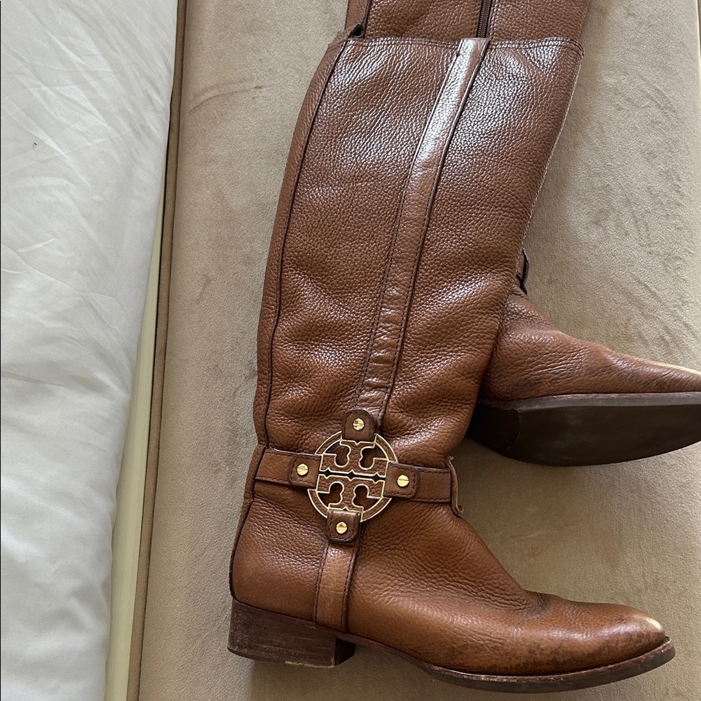 Torrey Burke Brown Leather Riding Boots
